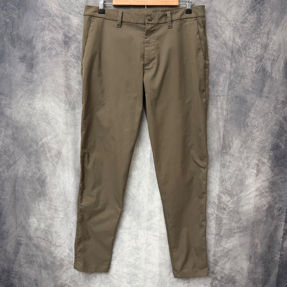 Lululemon Commission Pant Slim Warpstreme 33 Brown Olive Chino LM5B12S